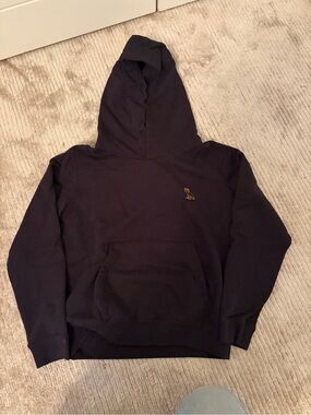 OVO Black Hooded Kids Sweater with Small Gold Emblem